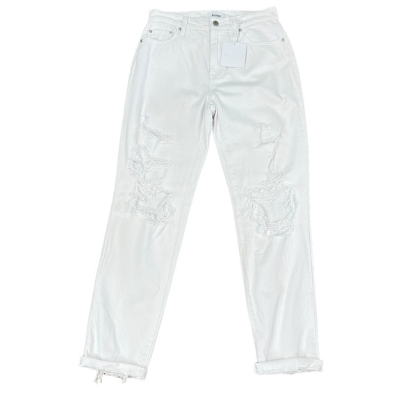Pistola Pistola Distressed Boyfriend Jean White Denim Womens Size 26 -‎ NWT - Picture 2 of 10